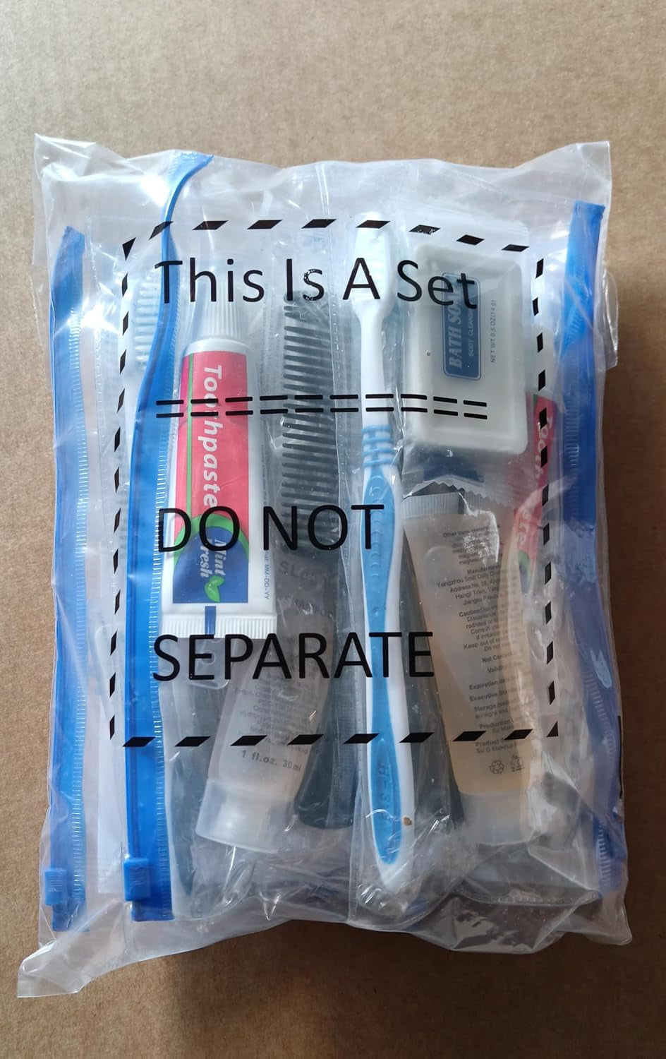 Hygiene Kit, Hygiene Kit Bulk, Individually Packed, Travel Hygiene Kit with Toothbrush, Toothpaste, Comb, Shampoo, Soap and Floss Picks, Home, Suitable for Hotel, Camping, Travel (PACK of 3)