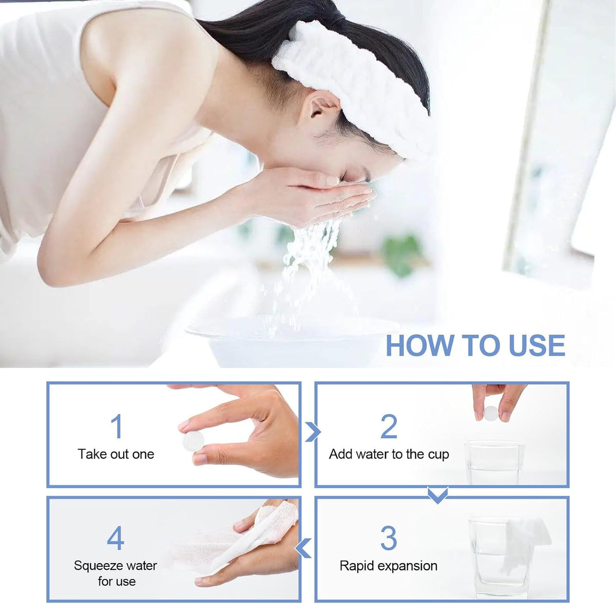 100 PCS Compressed Towels Disposable Compressed Travel Towel