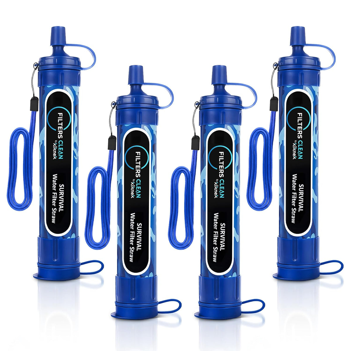 Filters-Clean Survival Water Filter Straw, 0.1 Micron Water Purifier 4 Pack