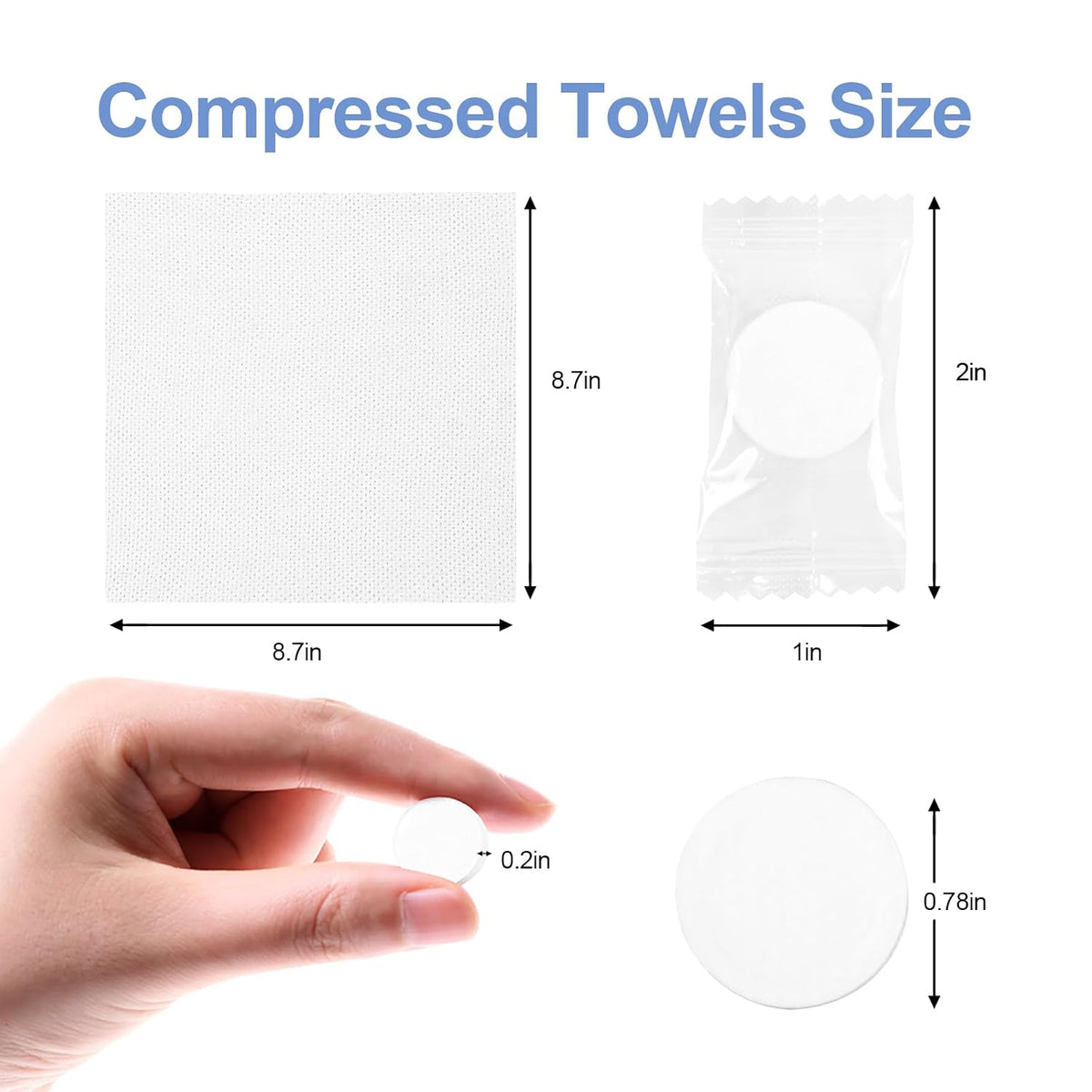 100 PCS Compressed Towels Disposable Compressed Travel Towel