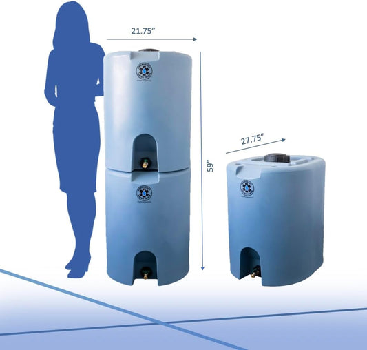 55 Gallon Stackable Emergency Water Storage Tank – Food Grade Bpa-Free Water Container for Long-Term Home Preparedness