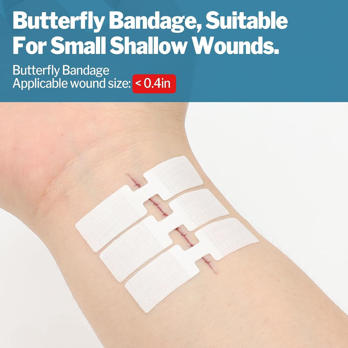14 Pack Emergency Wound Closure Strips, Butterfly Bandages, Emergency Laceration Closure Kit, Repair Wounds without Stitches, Quick Clot Zip Stitch Wound Closures Device