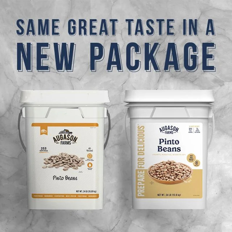 Dried Pinto Beans 4 Gallon Pail, Bulk Food Storage, Emergency Food Supply, Everyday Meals, 311 Servings