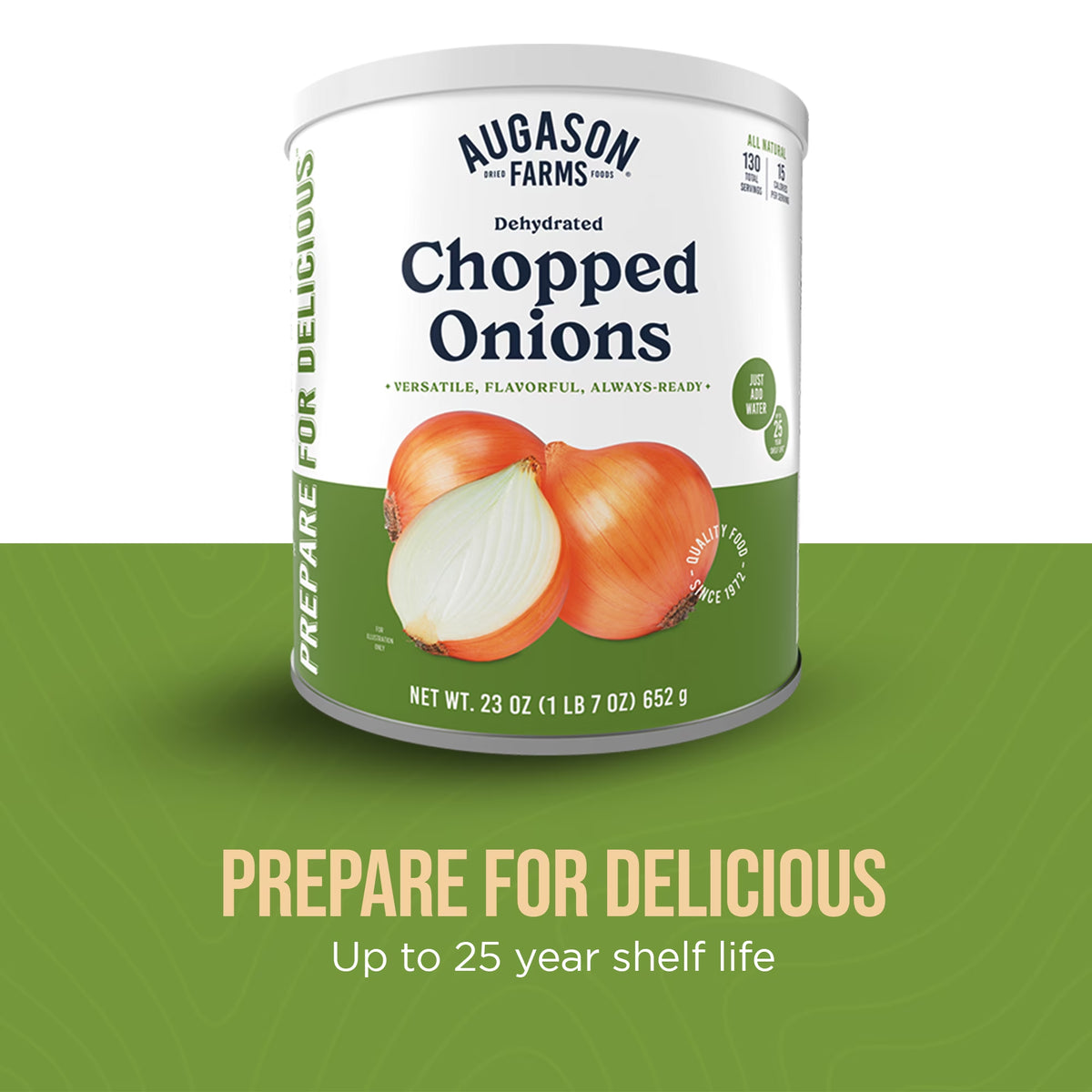 Dehydrated Chopped Onions Emergency Food Supply, 130 Servings, 25 Year Shelf Life, Great for Cooking and Baking - Dehydrated Meals, Survival Food Camping Essentials Can