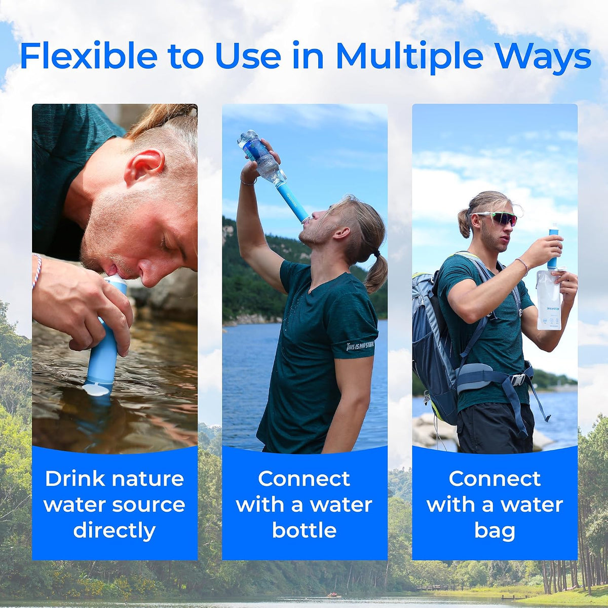 Portable Water Filter Straw, Camping Water Filter