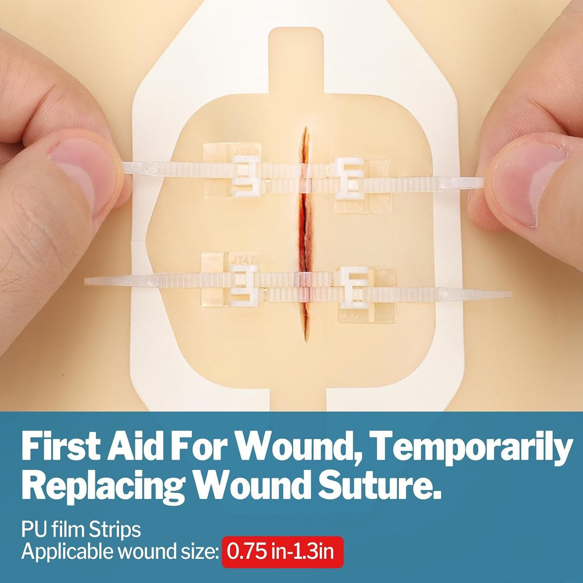 14 Pack Emergency Wound Closure Strips, Butterfly Bandages, Emergency Laceration Closure Kit, Repair Wounds without Stitches, Quick Clot Zip Stitch Wound Closures Device