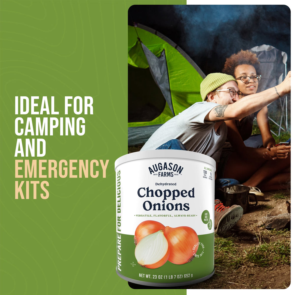Dehydrated Chopped Onions Emergency Food Supply, 130 Servings, 25 Year Shelf Life, Great for Cooking and Baking - Dehydrated Meals, Survival Food Camping Essentials Can