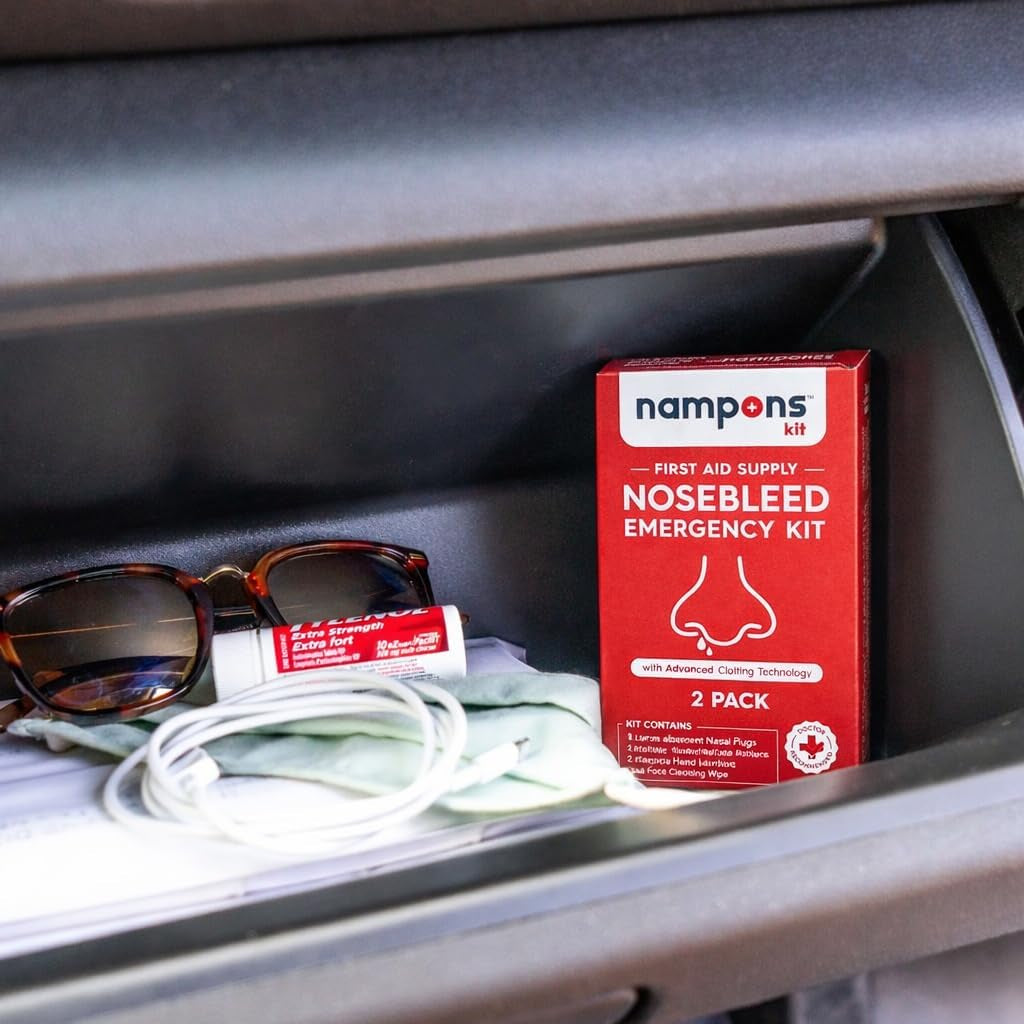 Nosebleed Emergency Kit, 2 Bleed Stoppers, Purell Sanitizer & Wipe
