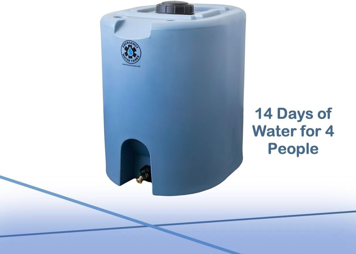 55 Gallon Stackable Emergency Water Storage Tank – Food Grade Bpa-Free Water Container for Long-Term Home Preparedness